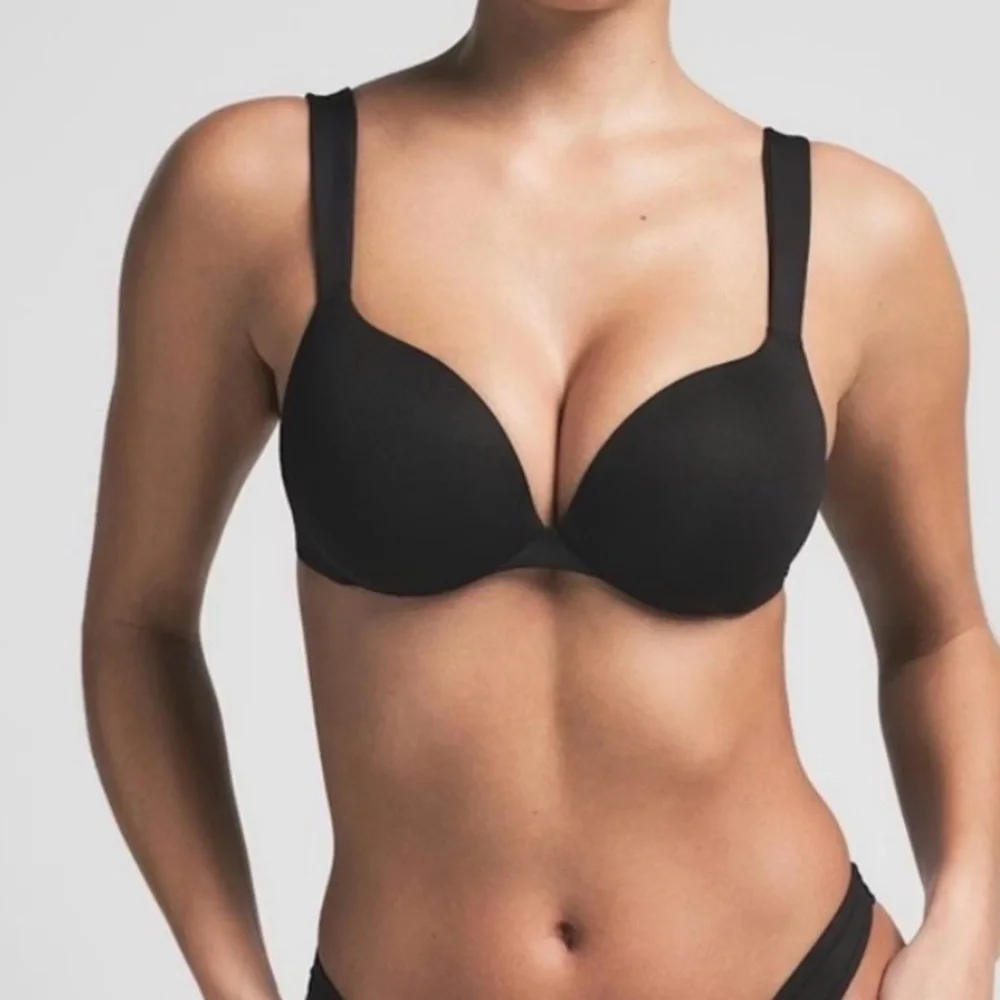 SKIMS Black Push-Up Swim Bikini Top